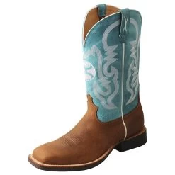 Twisted X Men's Hooey Gingerbread 12in. Turquoise Top Square Toe Boot