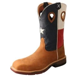 Twisted X Men's Light Brown 12in. Texas Flag Nano Toe Work Boot