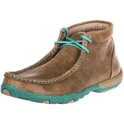 Twisted X Women's Driving Mocs Brown & Turquoise Shoes -Twisted X 146290 348676