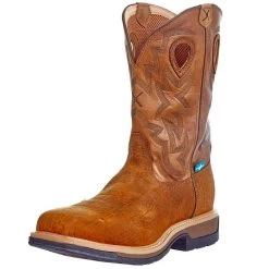 Men`s Twisted X Dark Brown 12in. Tan Square Soft Toe Work Boot