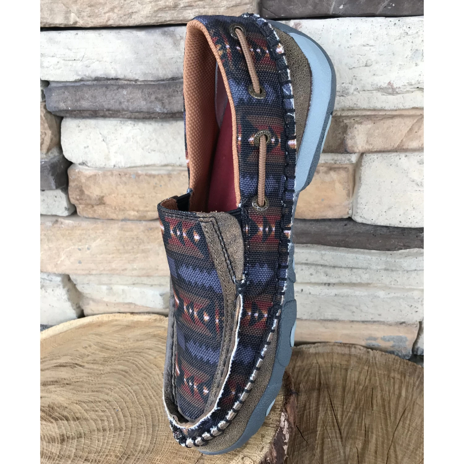 WE Exclusive ~ Twisted X Women's Grey Aztec Slip On Moc 3 WE Exclusive ~ Twisted X Women's Grey Aztec Slip On Moc