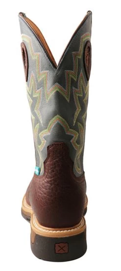 Twisted X Men's Cognac Oiled Blue Alloy Square Toe Boot -Twisted X MLCAW01.06