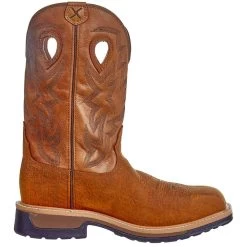 Men`s Twisted X Dark Brown 12in. Tan Square Soft Toe Work Boot -Twisted X MLCCW05 5