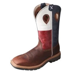 Twisted X Brown Texas Flag Steel Toe Work Boot