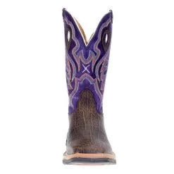 Men's Twisted X Brown Elephant Print 12in. Purple Soft Toe Work Boots -Twisted X MLCW027 03411