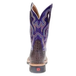 Men's Twisted X Brown Elephant Print 12in. Purple Soft Toe Work Boots -Twisted X MLCW027 0343