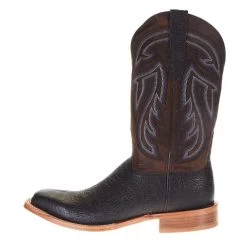 Twisted X Men's Rancher Black Bullhide 12in. Coffee Top Square Toe Boot -Twisted X MRAL023 2