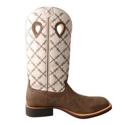Twisted X Bomber/White Barbed Wire Square Toe Boots -Twisted X MRS0056.04