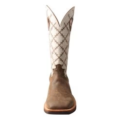 Twisted X Bomber/White Barbed Wire Square Toe Boots -Twisted X MRS0056.05