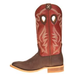 Twisted X Men's Twisted X Ruff Stock Smokey Chocolate 14in. Maroon Top Cowboy Boot -Twisted X MRSL043 2