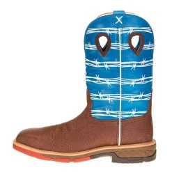 Twisted X Men's Burgandy 12in. Sky Blue Top Cell Stretch Soft Toe Work Boot -Twisted X MXB0001 2