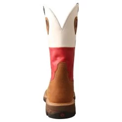 Twisted X Menin.s Light Brown 12in. Texas Flag Soft Toe Work Boot -Twisted X MXB0007 3