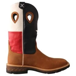 Twisted X Menin.s Light Brown 12in. Texas Flag Soft Toe Work Boot -Twisted X MXB0007 4