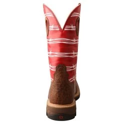 Twisted X Mens Distressed Saddle 12in Red Barbwire Soft Toe Work Boot -Twisted X MXB0008 3