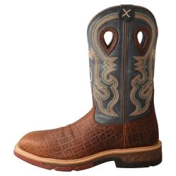 Twisted X Men`s Distressed Saddle 12` Peacock Alloy Square Toe Work Boot 9 Twisted X Men`s Distressed Saddle 12` Peacock Alloy Square Toe Work Boot -Twisted X MXBA005 2