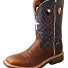Twisted X Men's Mocha/Navy Alloy Square Toe Boot -Twisted X MXBAW01.01