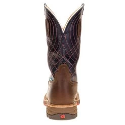 Twisted X Men's Cellstretch Brown 12in. Navy Top H20 Alloy Toe Work Boot -Twisted X MXBAW01 3