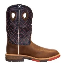 Twisted X Men's Cellstretch Brown 12in. Navy Top H20 Alloy Toe Work Boot -Twisted X MXBAW01 4