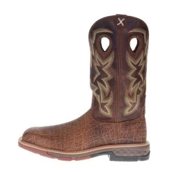 Twisted X Men's Tan Elephant Print 12in. Tan Top Nano Toe Work Boot -Twisted X MXBN001 2
