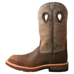 Twisted X Men`s Brown Caiman Print 12in. Grey Top Nano Toe Work Boot -Twisted X MXBN005 3