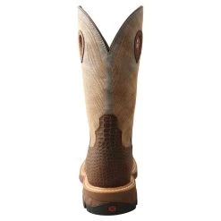 Twisted X Men`s Brown Caiman Print 12in. Grey Top Nano Toe Work Boot -Twisted X MXBN005 4
