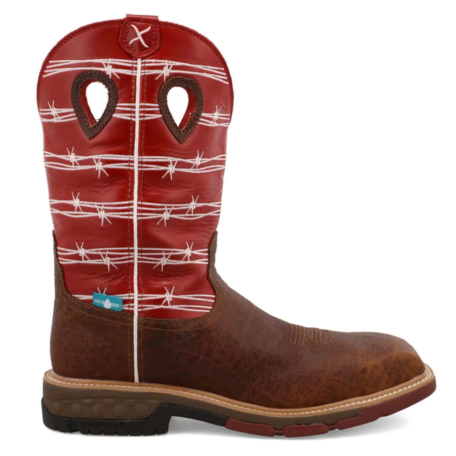 Twisted X Men's 12" Nano Composite Toe Waterproof Work Boot-Oiled/Red/White 6 Twisted X Men's 12" Nano Composite Toe Waterproof Work Boot-Oiled/Red/White - Image 4