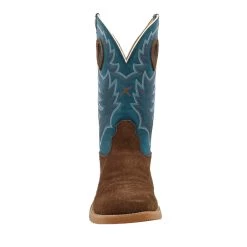 Twisted X Men's TechX 3 Chocolate Roughout 12in. Stormy Blue Top Square Toe -Twisted X MXTR002 04