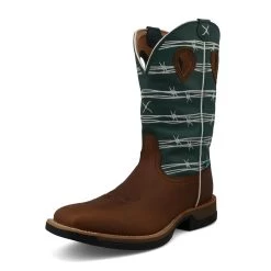 Twisted X Brown And Green-Blue Tech X Boot
