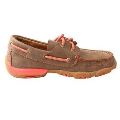 Twisted X Youth Brown And Coral Driving Moc -Twisted X Twisted X 2848