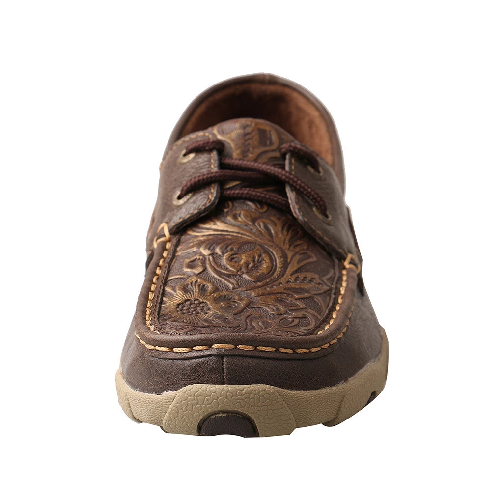 Twisted X Women's Rich Brown Floral Tooled Driving Moc 4 Twisted X Women's Rich Brown Floral Tooled Driving Moc - Image 2