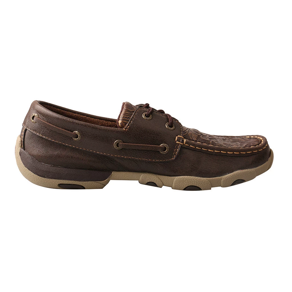 Twisted X Women's Rich Brown Floral Tooled Driving Moc 5 Twisted X Women's Rich Brown Floral Tooled Driving Moc - Image 3