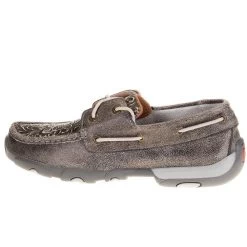 Twisted X Womens Grey Boat Shoe Driving Moc -Twisted X WDM0130 2