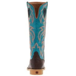 Twisted X Youth Dark Chocolate And Electric Turquoise Buckaroo Boot -Twisted X YBK0011 04