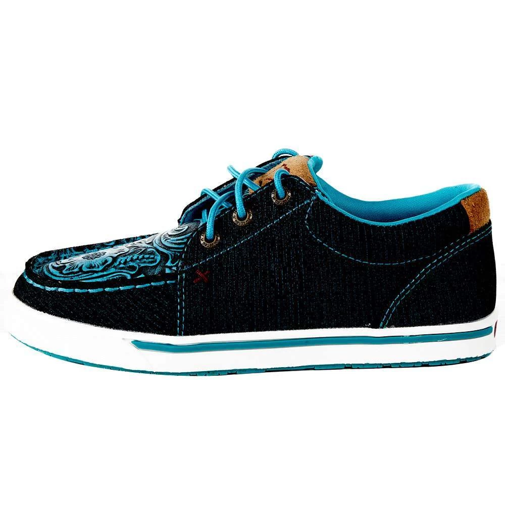 Twisted X Kids Blue Dura TWX Tooled Kicks Casual Shoe 5 Twisted X Kids Blue Dura TWX Tooled Kicks Casual Shoe - Image 3