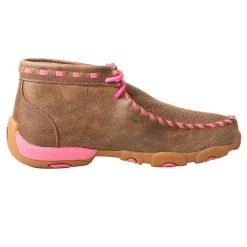 Girl's Twisted X Breast Cancer Awareness Bomber Brown Patchwork Moccasin -Twisted X YDM0026 4