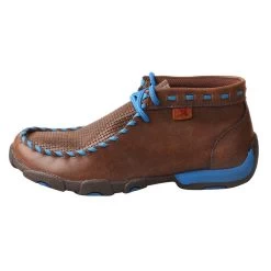 Twisted X Kids Twisted X Woven Brown And Blue Driving Mocs -Twisted X YDM0027 2