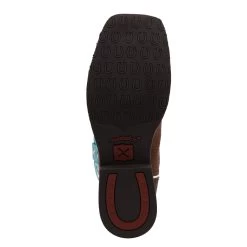 Twisted X Kids Distressed Saddle And Teal Square Toe Boots 11 Twisted X Kids Distressed Saddle And Teal Square Toe Boots -Twisted X YTH0015 03
