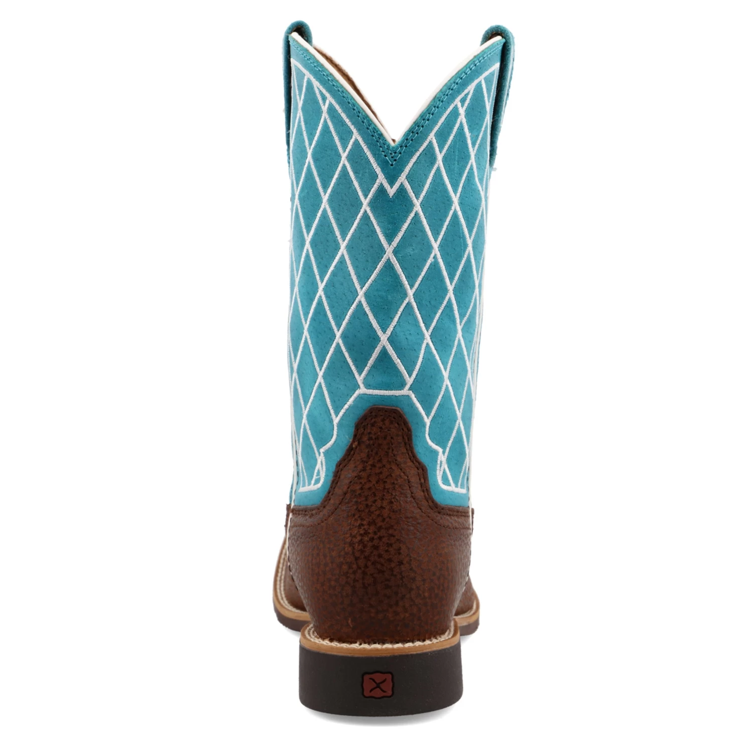 Twisted X Kids Distressed Saddle And Teal Square Toe Boots 4 Twisted X Kids Distressed Saddle And Teal Square Toe Boots - Image 2
