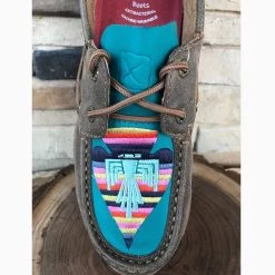 WE Exclusive~ Twisted X Women's Turquoise Serape Arrowhead Thunderbird Driving Moc -Twisted X image 6483441 7