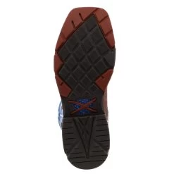 TWISTED X Mens Western Alloy Toe 12in With CellStretch Burgundy/Sky Blue Work Boot (MXBA001) -Twisted X media 09142.1664991113