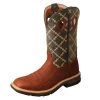 TWISTED X Men's Western Work 12in Mocha And Slate Boot (MXB0005) -Twisted X media 09157.1629751907