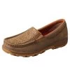 TWISTED X Women's Slip-On Bomber/Tooled Brown Driving Moc With CellStretch (WXC0013) -Twisted X media 10541.1615573489
