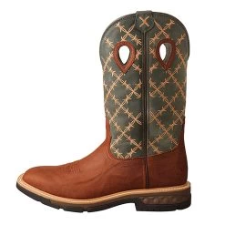 TWISTED X Men's Western Work 12in Mocha And Slate Boot (MXB0005) -Twisted X media 14494.1629751908