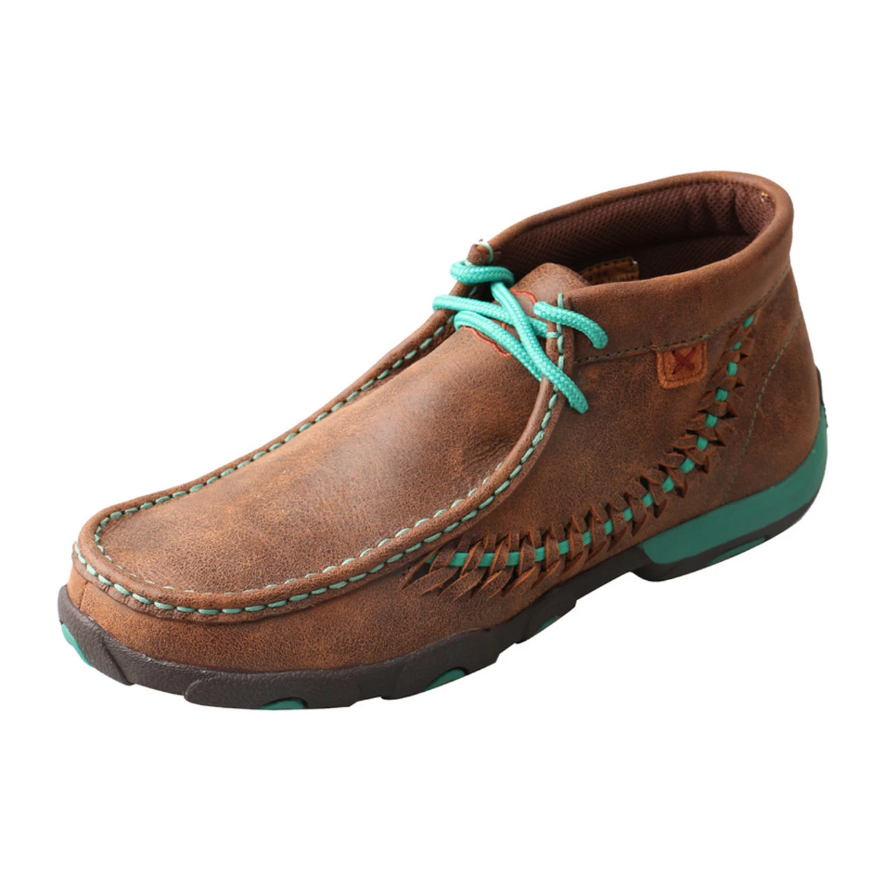 TWISTED X Womens Driving Brown/Turquoise Moccasins (WDM0093) 3 TWISTED X Womens Driving Brown/Turquoise Moccasins (WDM0093)