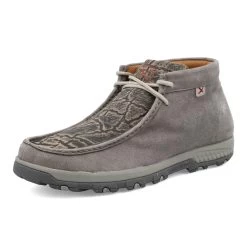 TWISTED X Mens Chukka Driving Moc Gray /Gray Elephant Shoe (MXC0017)