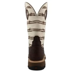 TWISTED X Men's 12in Alloy Toe Brown Elephant Print/Bone Western Work Boots (MXBA006) -Twisted X media 65894.1679727365