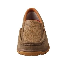 TWISTED X Women's Slip-On Bomber/Tooled Brown Driving Moc With CellStretch (WXC0013) -Twisted X media 83250.1615573490