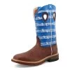 TWISTED X Mens Western Alloy Toe 12in With CellStretch Burgundy/Sky Blue Work Boot (MXBA001) -Twisted X media 92470.1664991112